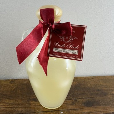 Cru de Provence White Tea Ginger Bath Soak 17.9 fl oz - Luxury Glass Bottle New