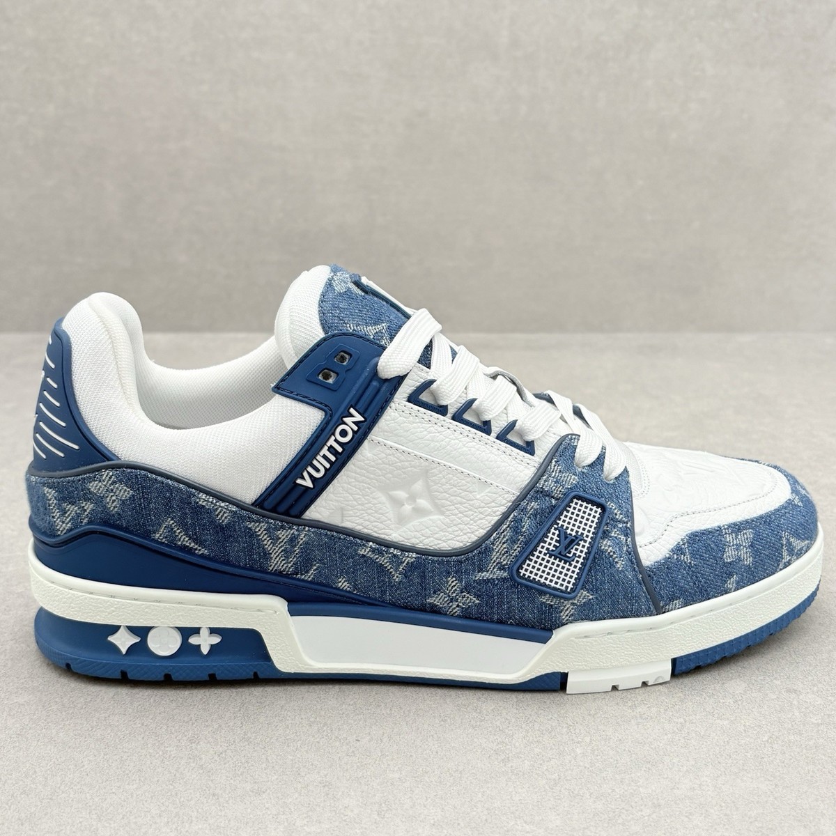 NEW! Louis Vuitton Trainer Monogram Denim ' Blue White ' | Size