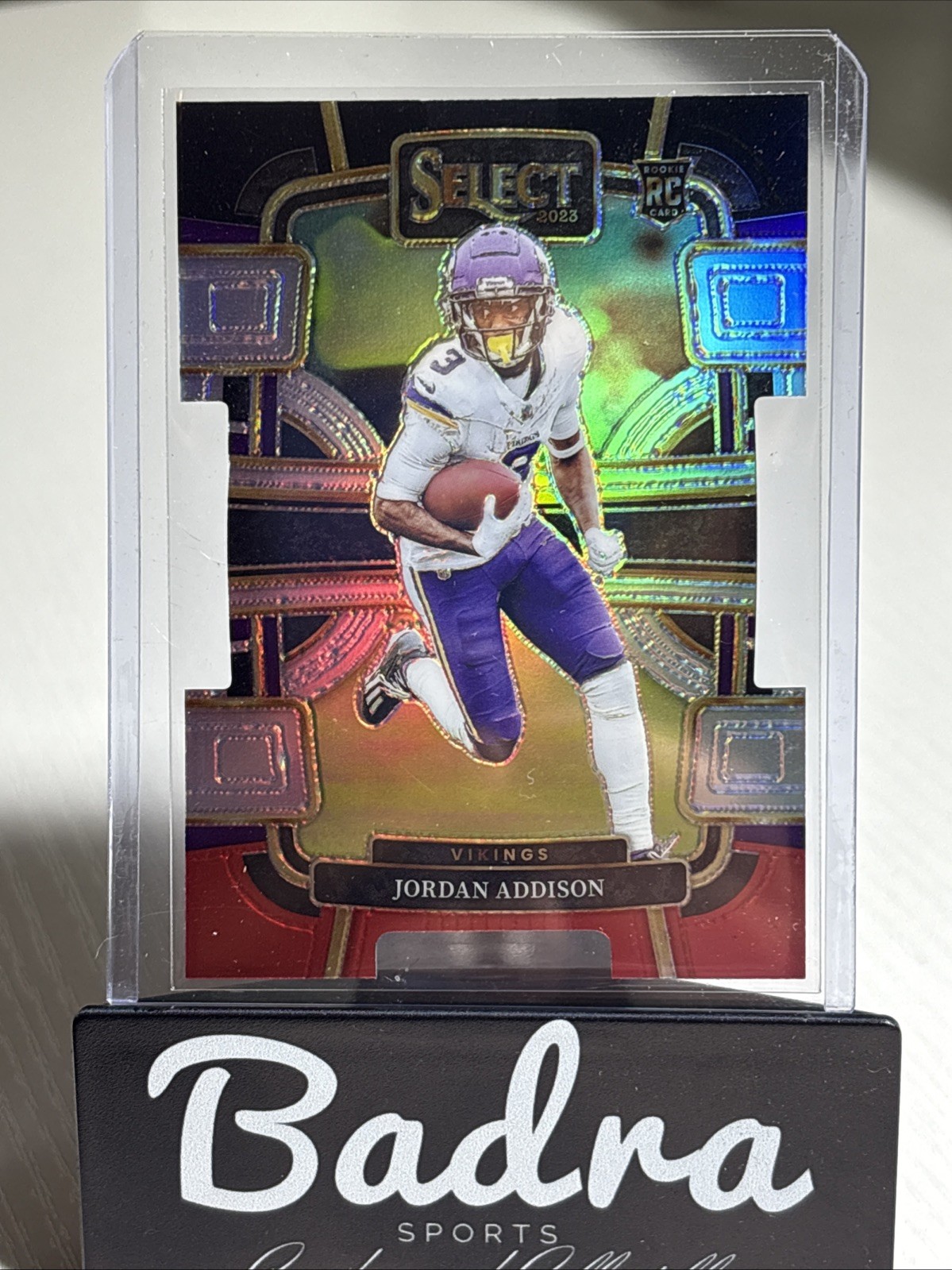 2023 Panini Select Concourse #66 Jordan Addison (RC) Black & Red Prizm Die-Cut