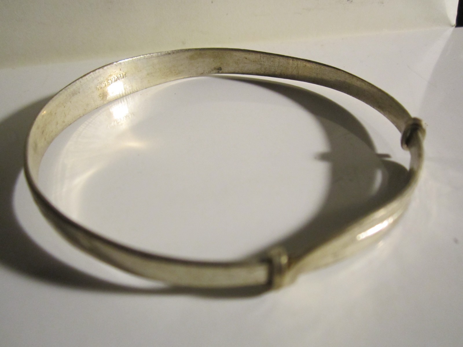 STERLING SILVER BANGLE BRACELET ADJUSTABLE 10 GRA… - image 4