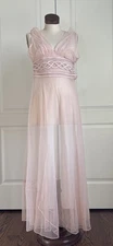 Pink Sheer Soft Net Ladies Sleep Gown Size Small by Secrets In Lace