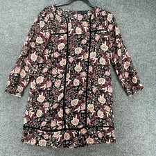 City Studio Dress Small Black Power Floral Shift Boho Cottagecore Fairy Grunge
