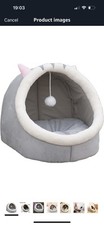 Cat Bed Indoor Cave Tent House Hut Rovemable Washable Cushioned Pillow Kitten
