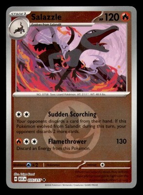 Salazzle (Energy Symbol Pattern) 035/217 Ascended Heroes Reverse Holo NM Pokemon