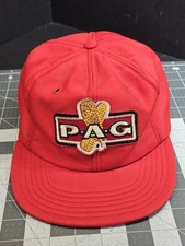 Vintage Swingster PAG Seeds Corn Logo Red Snapback Trucker Hat Cap USA Made OSFM