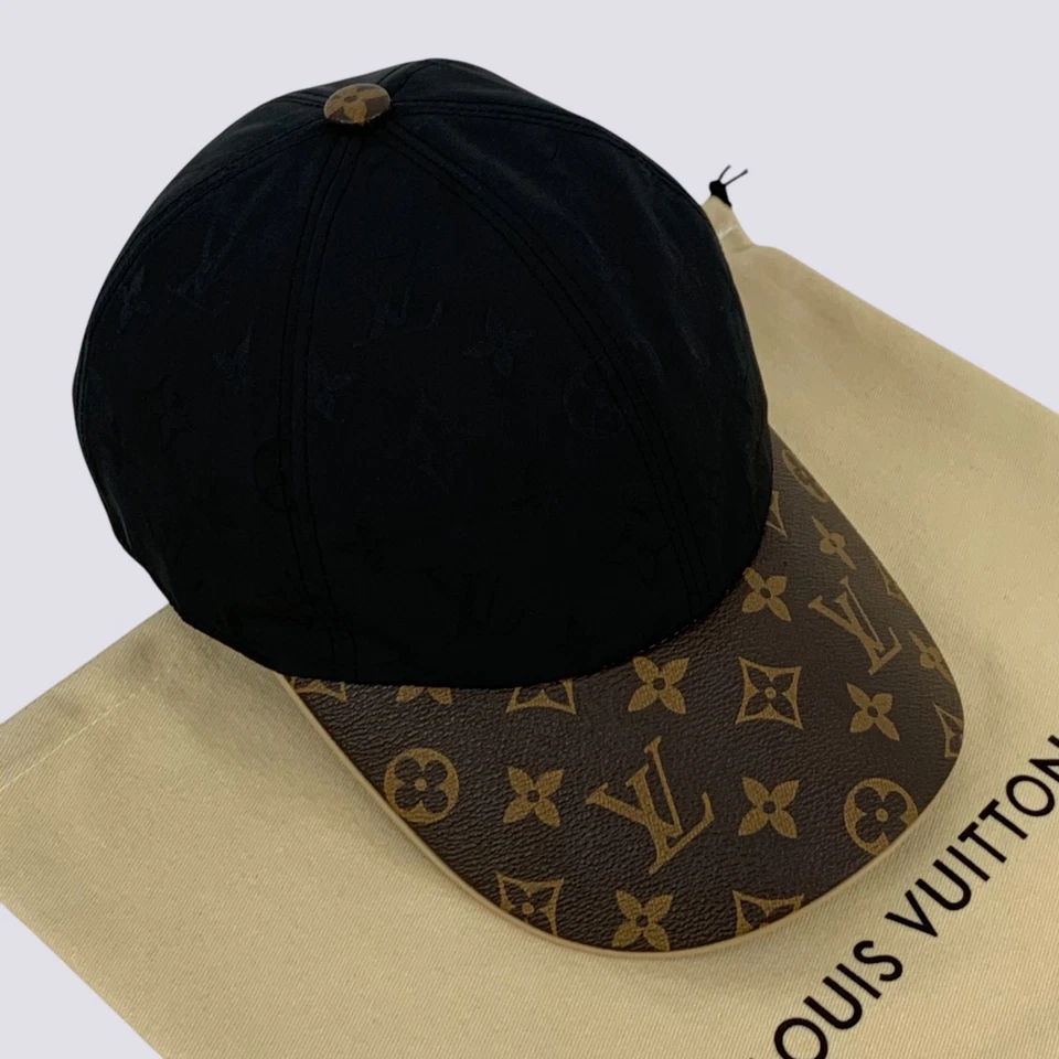 Louis Vuitton LV Monograma Prepárate Nylon Gorra de Béisbol Sombrero Negro Talla M Foto 2 de 4