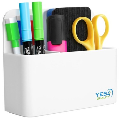 Magnetic Pen Holder With Strong Magnetic Back & 2 Compartments Dry Erase Marker