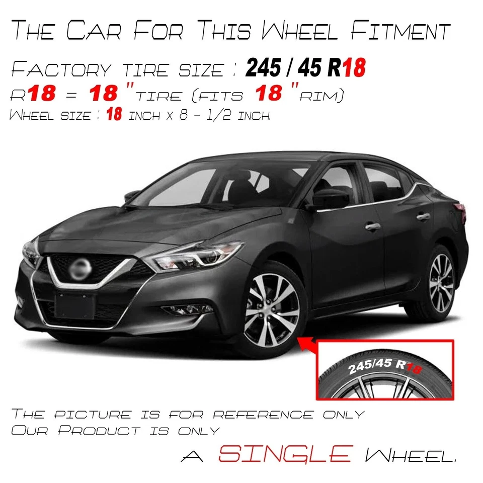 New 18" x8.5 Replacement Alloy Wheel Rim for 2016-2019 Nissan Maxima🔥- 62721 Foto 2 de 4