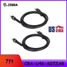 2PCS Original Zebra Data USB Cable for Barcode Scanner CBA-U46-S07ZAR