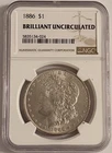 1886 Morgan Silver Dollar $1 Coin NGC Graded BU - High Value Coin!