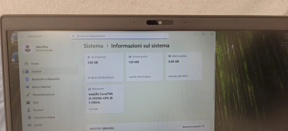 Dell Latitude TOUCH 3510 15.5" i5 10th 8GB RAM 256GB Win 11  MAI USATO! - Immagine 4 di 4