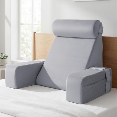 USOR Lesekissen zum Sitzen im Bett Erwachsene, Rücken grau 