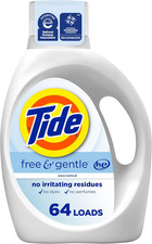 Free Gentle, Liquid Laundry Detergent Soap, Unscented, Hypoallergenic for Sens