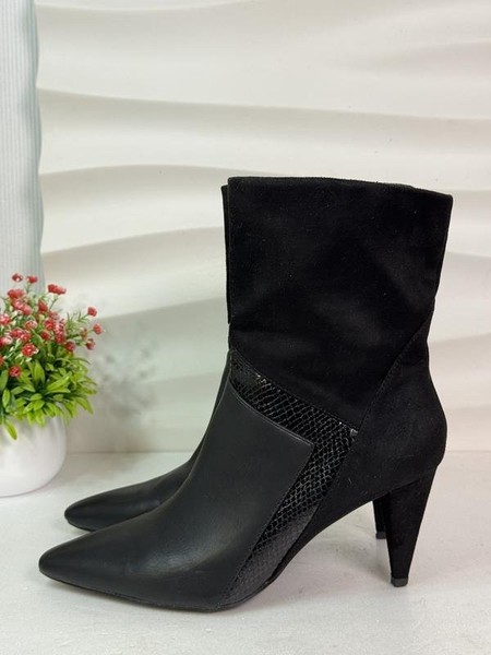 Women Next Ankle Boots Black Suede 38.5