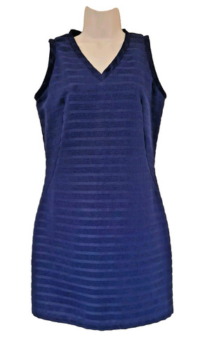 Versace Jeans Couture, Vintage Versace Jeans Couture Minikleid V-Ausschnitt blau gestreift gefüttert IT 42 UK 10