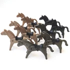 Vintage 1974 Playmobil Geobra Lot of 10 Horses: 5 Brown & 5 Tan with Saddles