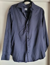 Armani Collezioni Men Dress Shirt M Slim Blue Striped