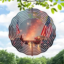 Vibrant Metal Hanging Wind Spinners & Chimes for Yard & Garden - Beautiful 