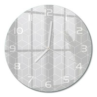 Glasuhr Stilvolle Glas-Wanduhr Geometrischer Hintergrund WeißE Zeiger Fi30 Cm