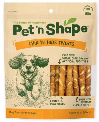 Pet 'n Shape Chik Hide Twists   Chicken Wrapped 1 Pound (Pack of 1), Brown 