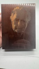 Ancienne photogravure portrait bloc impression plaque métal sur bois DS8