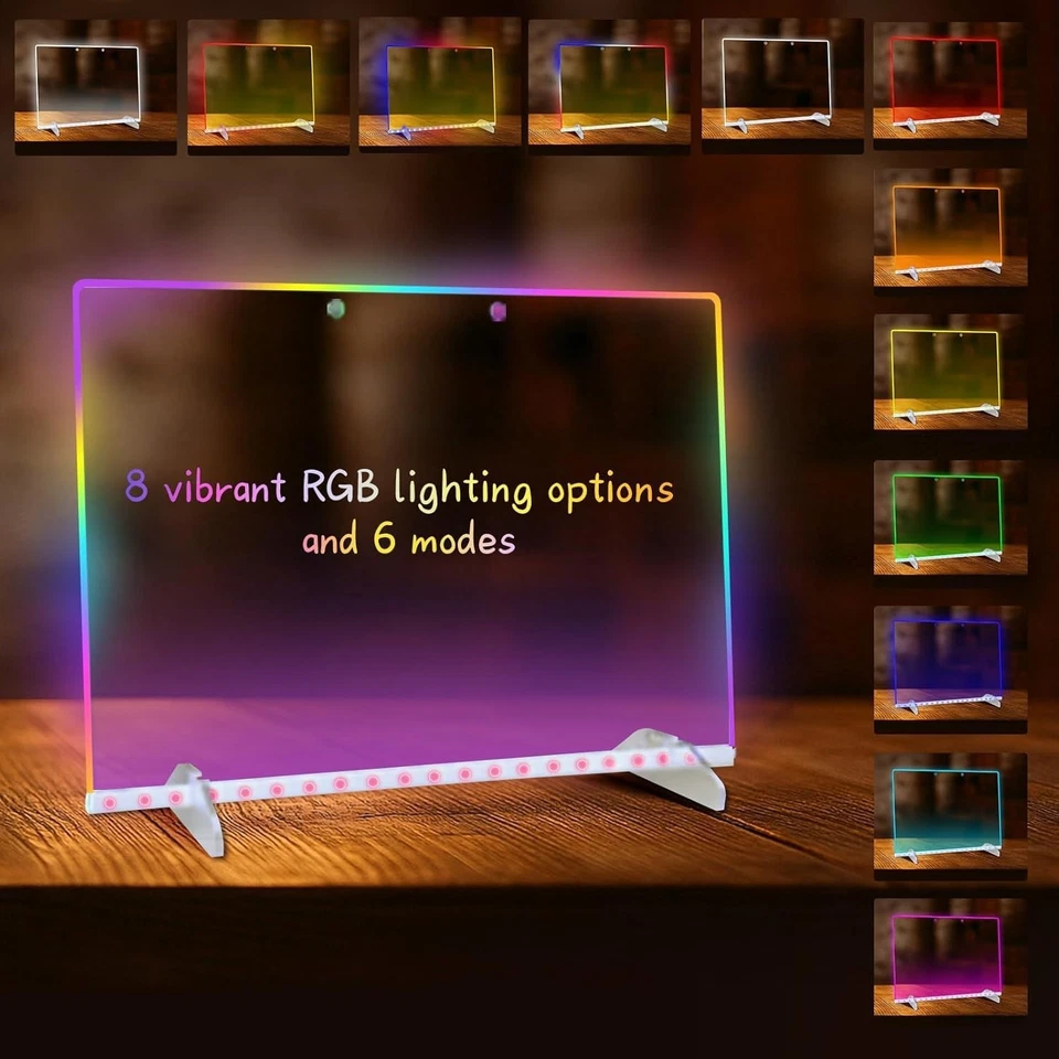 LED Note Board with Colors, 13.7"X10" 4 Modes & 7 Colors ，7 markers，spray bottle - Image 2 of 4