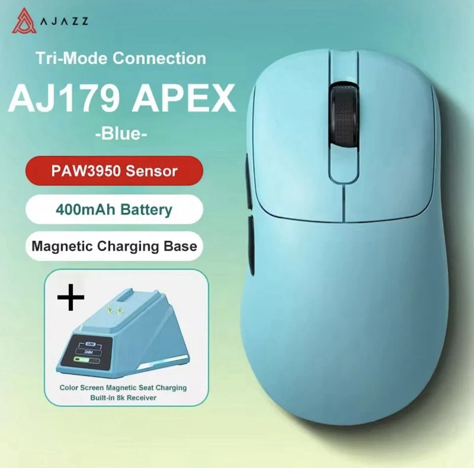 AJAZZ AJ159 APEX PAW3950 Bluetooth/2.4G Wireless/Wired Gaming Mouse 8K 42000 DPI - Image 3 of 4
