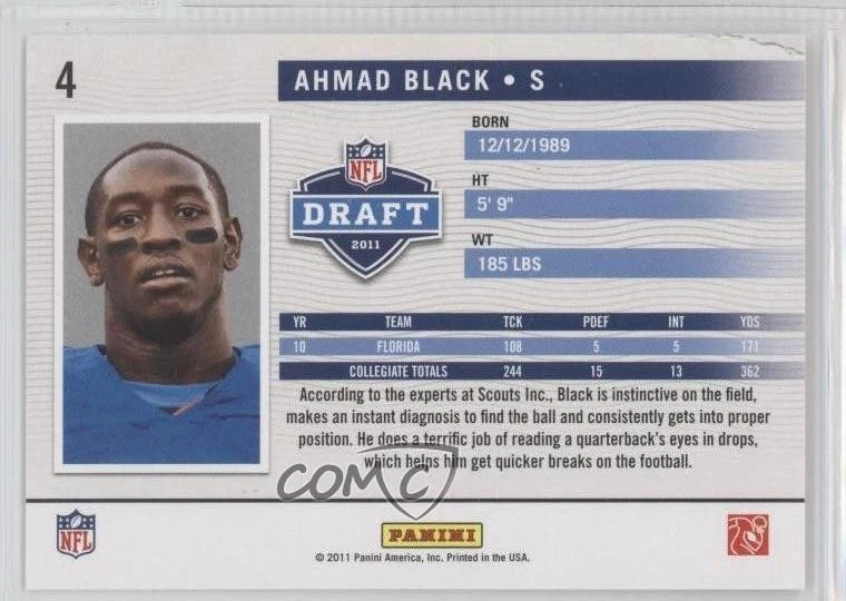 2011 Panini Prestige NFL Passport Ahmad Black #4 Rookie RC - Image 2 of 2