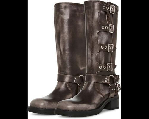 Steve Madden Damen Brocks/Rocky schwarz brüniertes Leder Motorradstiefel – Größe 7,5 - Bild 8 von 15