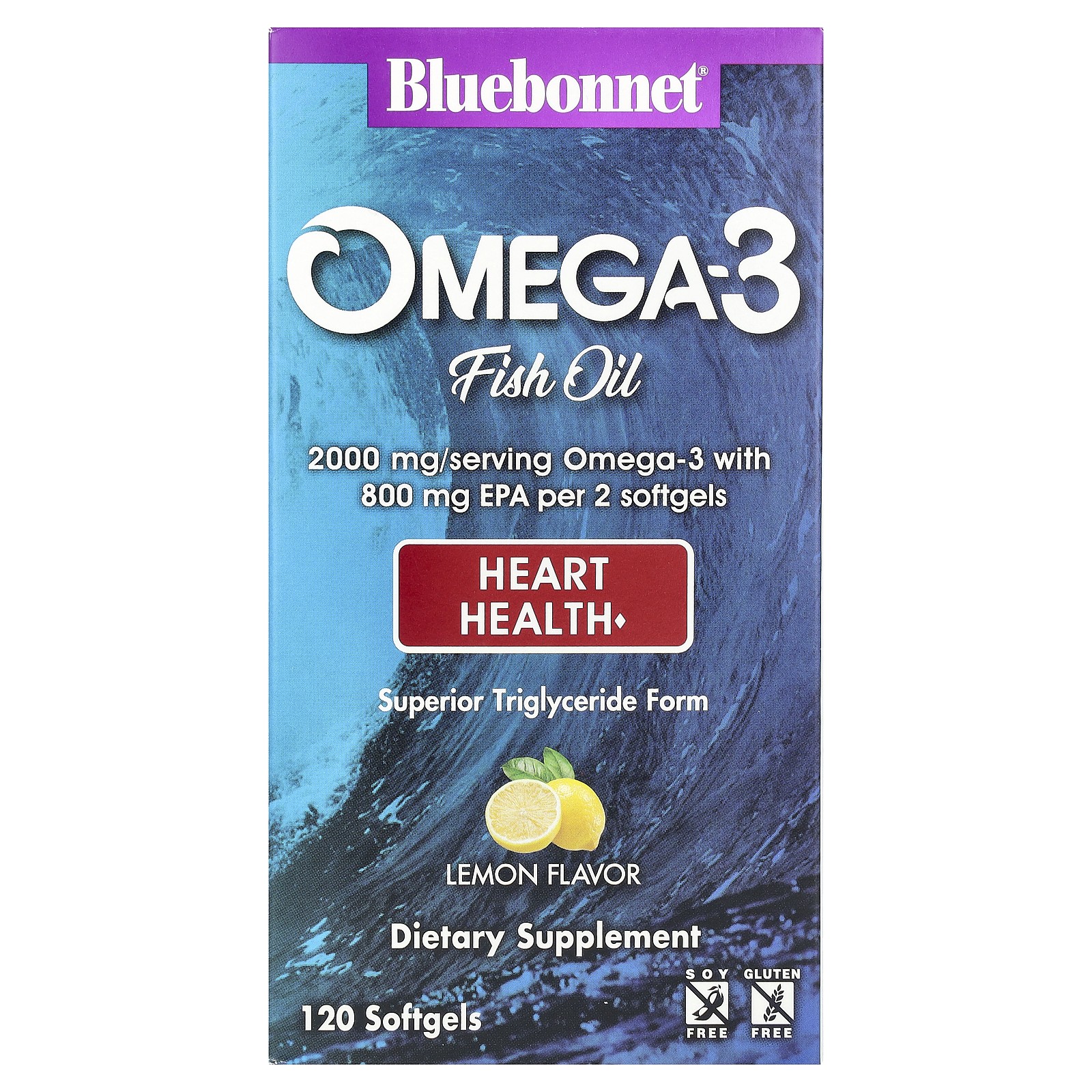Bluebonnet Nutrition Натуральная формула сердца с омега-3 120 гелевых капсул без моллюсков