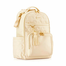 Itzy Ritzy Beige Quilted Solid Diaper Bag Backpack, Unisex, Outer Pockets