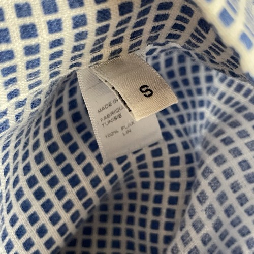 Armani Collezioni Shirt Mens Small Button Up 100% Linen Flax Long Sleeve T733 - Picture 10 of 13