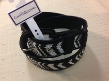 CROFT  BARROW Black  White CHEVRON BELT Women's Size SMALL NWT