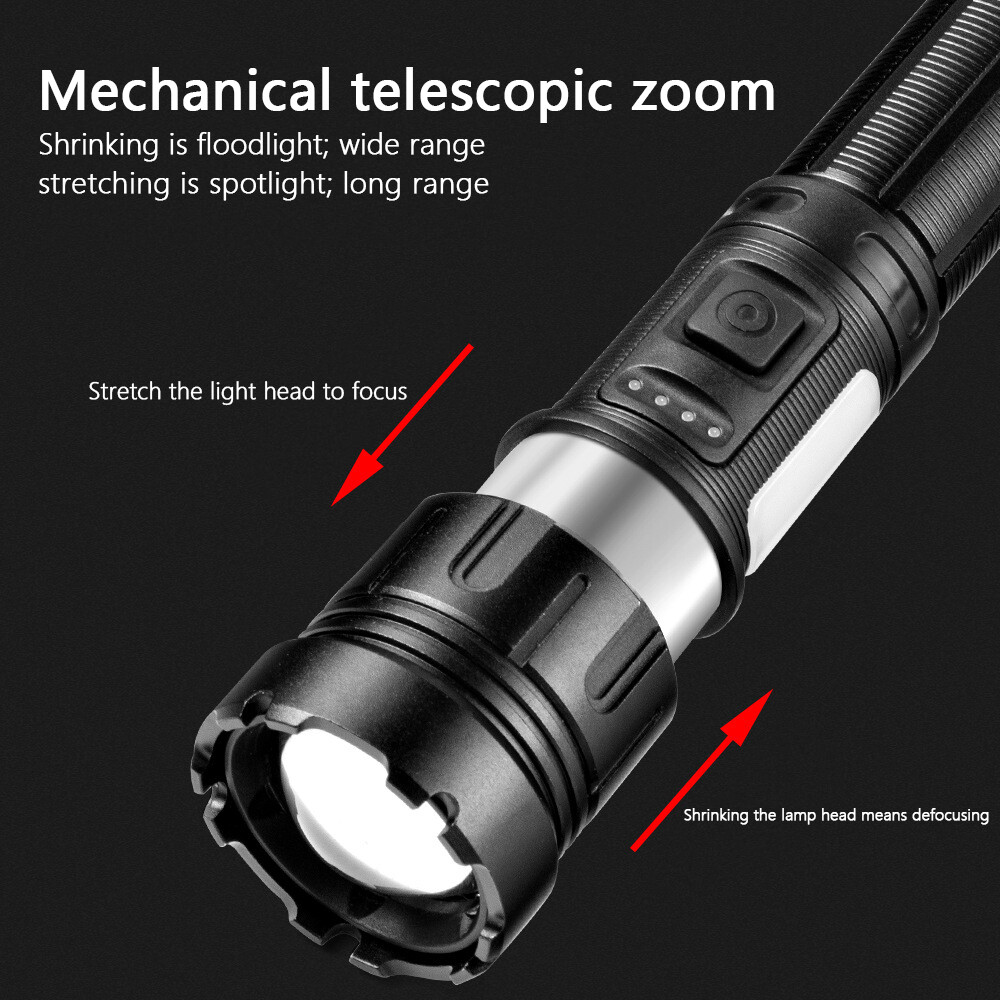 Super-Bright 1000000LM LED Tactical Flashlight Torch Zoomable Rechargeable Lamps - Picture 4 of 15