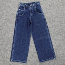 Wrangler Jeans Boys 10 Regular Blue Denim Logo Y2K Vintage Wide Leg Kids 23x23