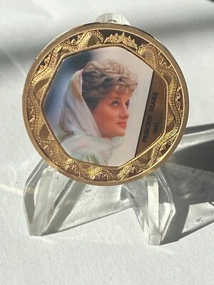 Medaille British Royalty - Princess Diana 1991 - vergoldet mit Farbauflage - Bild 1 von 2