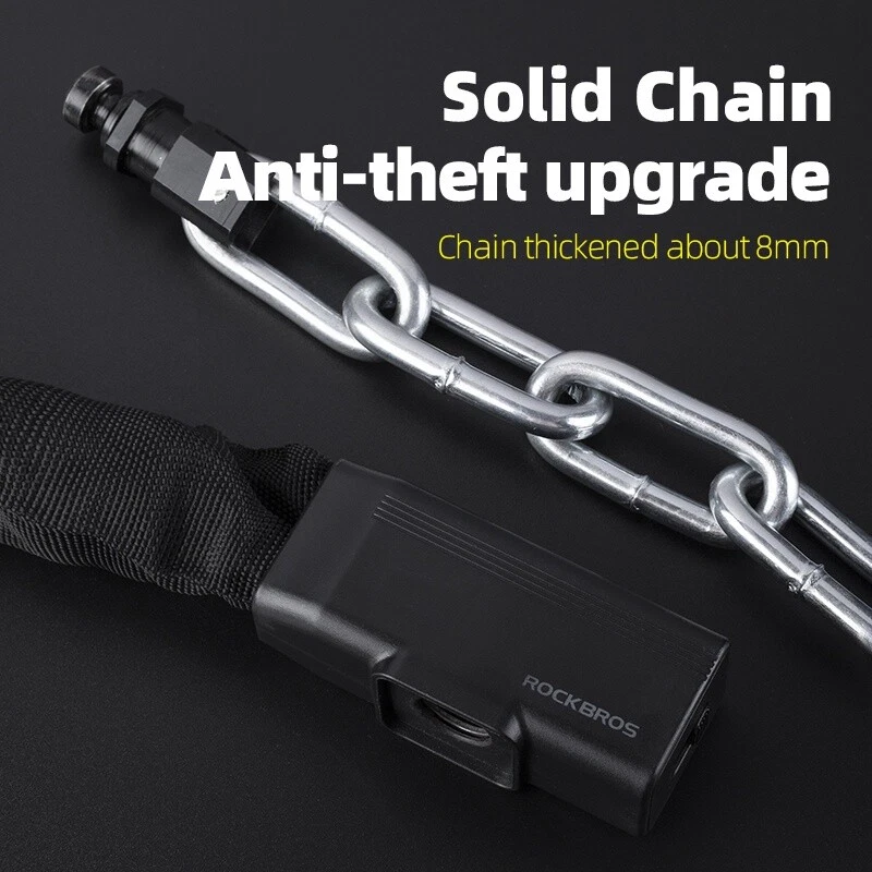 ROCKBROS Heavy Duty Cycling Padlock Key Chain Lock Bike Accessories Bicycle Lock - Image 3 of 4