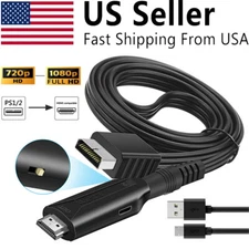 For Sony PS1 PS2 to HDMI Adapter Cable Game Console Video Audio Converter 1080P