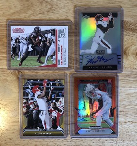 4-Card-2019-Kelvin-Harmon-Lot-Feat-2019-Leaf-Metal-ROOKIE-AUTO-Redskins