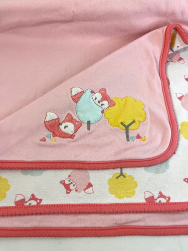 Gymboree 2014 Pink Fox Reversible Blanket Animal Friends - Picture 3 of 9