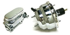 Chrome 8 Dual Diaphragm Brake Booster 1 Bore Gm Smooth Top Master Cylinder
