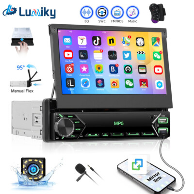 7'' Einzel 1DIN Mirror link Autoradio Flip out Touchscreen MP5 Player BT +Kamera