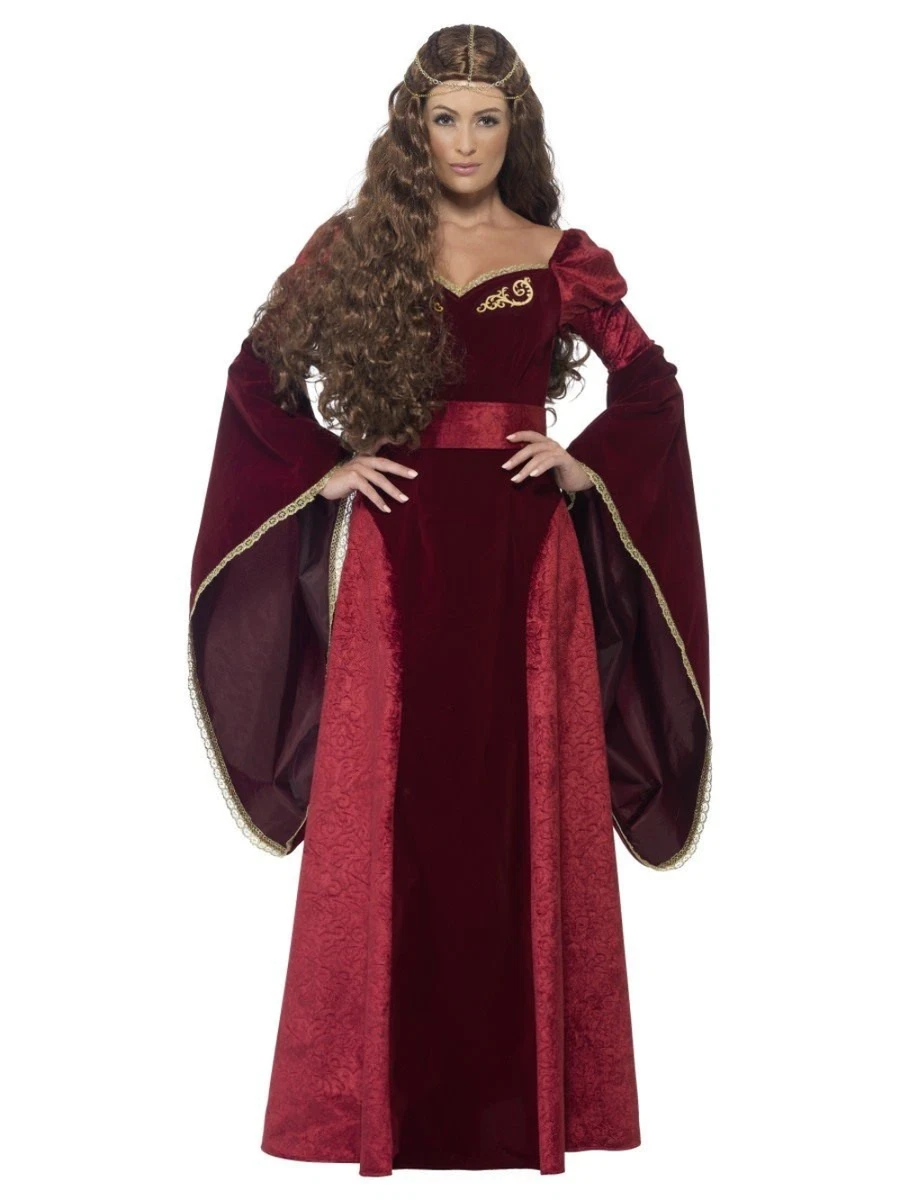 Medieval Queen Deluxe Royal Queen Tudor Old England Fancy Dress Costume