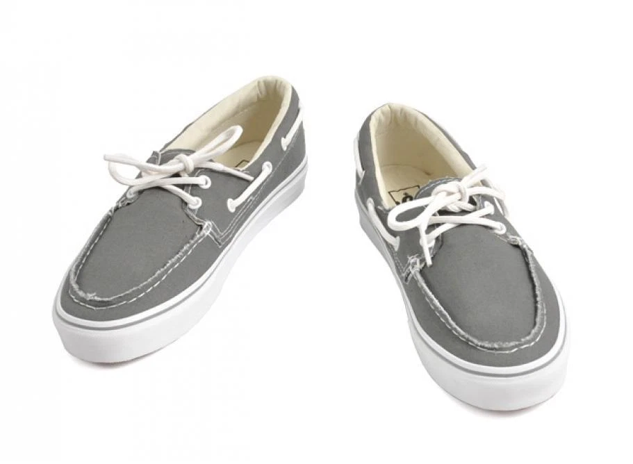 Formular novedad Casi muerto VANS ZAPATO DEL BARCO PEWTER/TRUE WHITE BOAT CASUAL CANVAS SNEAKERS | eBay