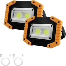 Luz de trabajo LED recargable, 30 W, 2000 LM, portátil, resistente al agua