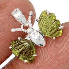 Butterfly - Natural Tourmaline 925 Sterling Silver Pendant Jewelry CP71509