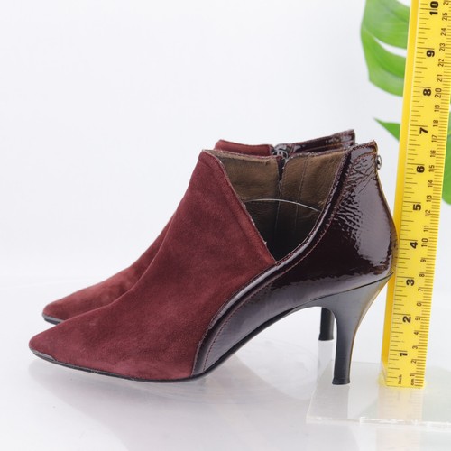 Donald Pliner Women's Taila Boot Size 8.5 Pointed Heel Burgundy Red Suede Cutout - Picture 7 of 12