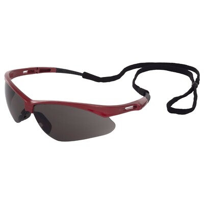 ERB Octane Red Frame Smoke/Gray Safety Glasses Sun Wrap Z87+ Z94+