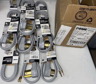 (10) PRIME Dryer Cord - 3-POLE 3 WIRE SRDT 30A 125/250V, 4ft. RD100304