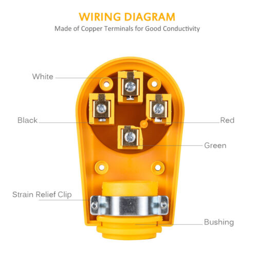 Adaptador de corriente de enchufe de receptáculo de repuesto hembra para autocaravana de trabajo pesado de 50 amperios - Imagen 4 de 7